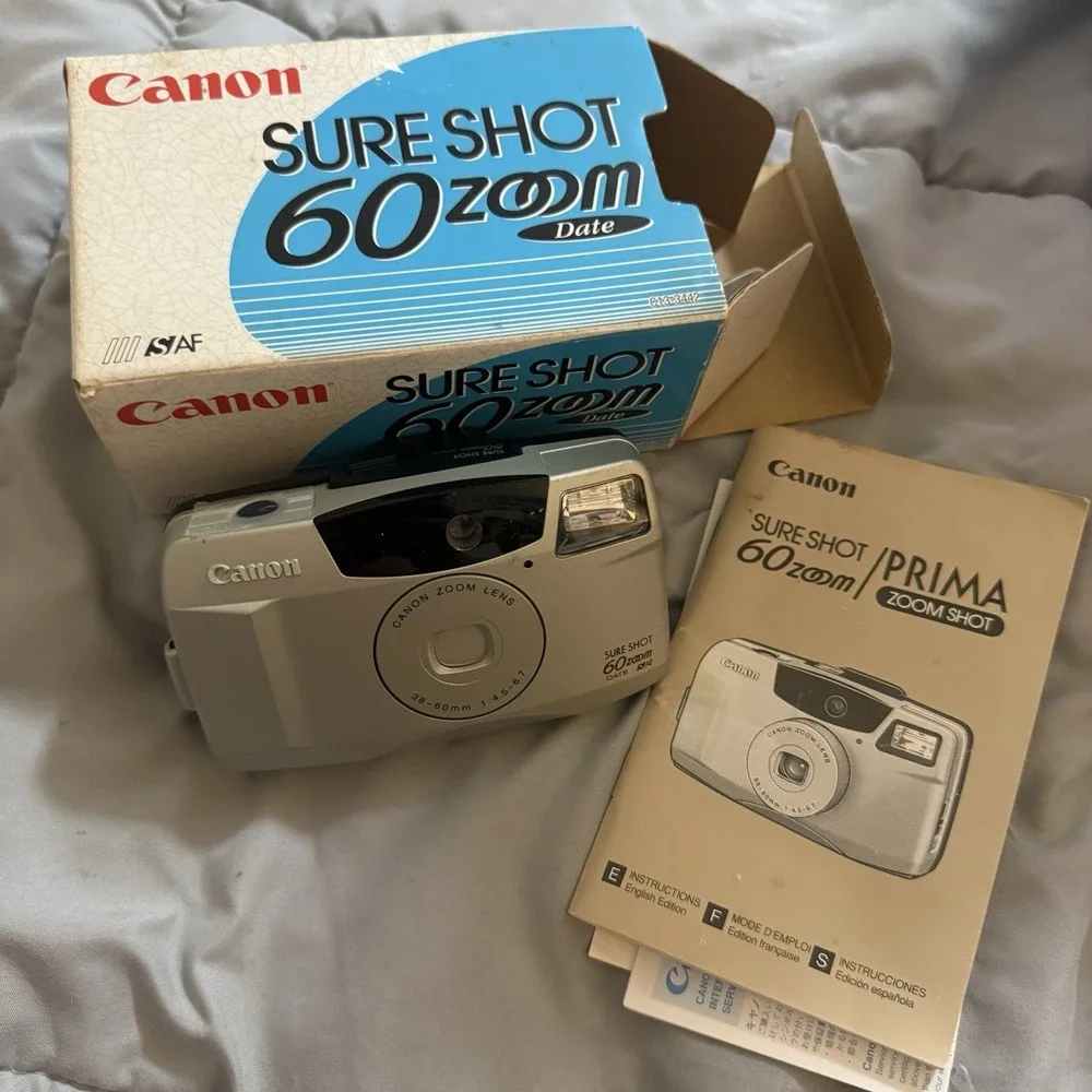 Canon Sure Shot 60 Zoom 35mm Point & Shoot Auto Focus Film Camera READ